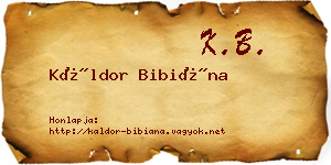 Káldor Bibiána névjegykártya