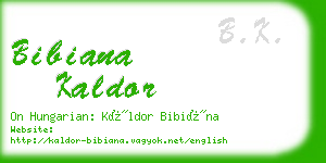 bibiana kaldor business card